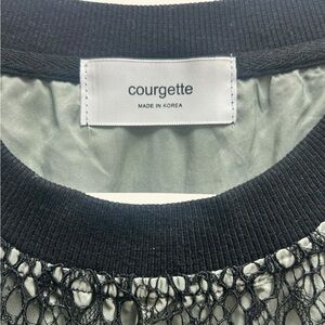 Courgette Black and light green Mesh Top